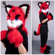 Halloween Custom Mascot Costume Fox Head Mask Terror Theme Animal Headwear Party Holiday Dress-Up