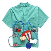 New Halloween Performance Costume Children's Stage Set Blue Simple Surgical Doctor Performance Outfit Adult Stage Performance Costume