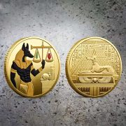 Ancient Egyptian Pharaoh Anubis Scale Commemorative Coin Pyramids Custom Metal Medal Badge Craft Gift Dog Head Design