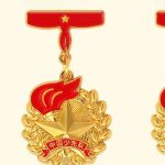 Custom Metal Medal Badge Red Scarf Award Pin Star Level Basic Collective Pins For Scout Team Leader And Member