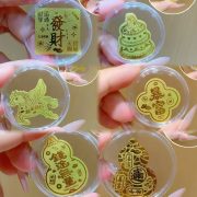 999 Gold-Plated Mobile Phone Sticker Custom Metal Medal Badge 2mg Creative Cultural Export Gold Leaf Small Gift Wholesale - Image 2