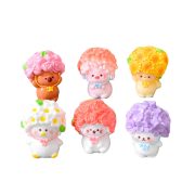 Cute Flower Bouquet Animal Resin Accessories Cartoon Flower Head Cover Pig Blind Bag Car Trendy Toys Resin Figurines - Image 5
