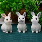 Customizable Decorative Rabbit Ornament Resin Craft Easter Plush Toy Gift Soft Velvet Material Cross-Border New Arrival