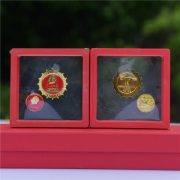 Custom Metal Medal Badge Red Chest Pin President Mao Zedong Memorial Multiangular Residency Emblem Transparent Red Box - Image 2