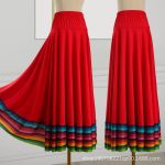 New Square Dance Half-length Skirt Ethnic Style Rainbow Skirt Elastic Waist Xinjiang Dance Social Dance Costume Adult Stage Performance