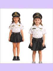 Children's Halloween Police Pilot New Style Female Performance Costume Professional Role-playing Cross-border Adult Stage - Image 3