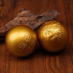 Pair of Metal Handballs Crafted for Elderly Health Custom Metal Medal Badge Gift Item with Qing Dynasty Alloy Design