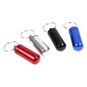 Outdoor Round Aluminum Alloy Medicine Bottle Metal Keychain Lanyard Earplug Packaging Can Waterproof Sealed Custom Metal Medal Badge