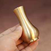 Mini Flower Vase Bamboo Node Storage Ornament for Buddha Pure Land Zen Style Incense Accessories Metal Craft Custom Medal Badge - Image 2