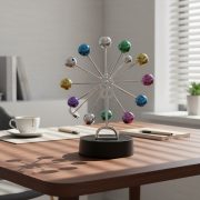 批发创意办公家居礼品摆件新款创意电动磁性天体彩球摩天轮永动仪 - Image 3