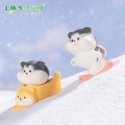 Creative Miniature Customizable Decorative Ornaments Skiing Cat Figurine Snow Scene DIY Decoration Accessories Resin Crafts - Image 4