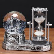 Retro Ferris Wheel Crystal Ball Hourglass Customizable Decorative Ornaments Musical Box Desktop Decorations For Students Office - Image 3