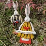 Customizable Decorative Resin Ornament Easter Themed Rabbit Design Vintage American Country Style Garden Craft Decoration