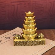 Retro Wealth Attraction Treasure Tower Desktop Ornaments Lucky Coin Rotation Piece Entrance Cashier Desk Decoration Metal Craft - Image 4
