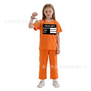 Adult Halloween Party Cosplay Prisoner Costume Orange Inmate Outfit With Accessories Stage Performance Apparel - Image 4