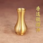 Mini Flower Vase Bamboo Node Storage Ornament for Buddha Pure Land Zen Style Incense Accessories Metal Craft Custom Medal Badge