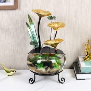 Simplified Home Decor Wealth Attracting Glass Aquarium Water Flow Landscape Small Ornaments for Living Room Entrance Office - Image 2