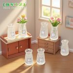 Simple Transparent Illustration Bottle Customizable Decorative Ornament Dollhouse DIY Decoration Accessories Miniature Desktop Car Load Small Figurine Crystal