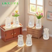 Simple Transparent Illustration Bottle Customizable Decorative Ornament Dollhouse DIY Decoration Accessories Miniature Desktop Car Load Small Figurine Crystal