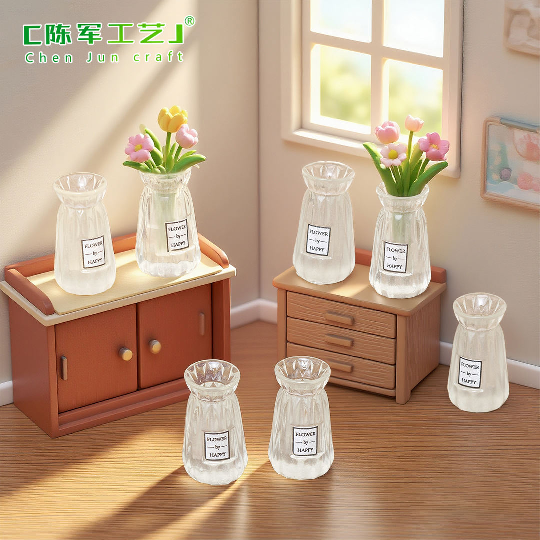 O1CN01GfNGAO1cadg2NzcT3_1031983617-0-cib.jpg Simple Transparent Illustration Bottle Customizable Decorative Ornament Dollhouse DIY Decoration Accessories Miniature Desktop Car Load Small Figurine Crystal - Image 1