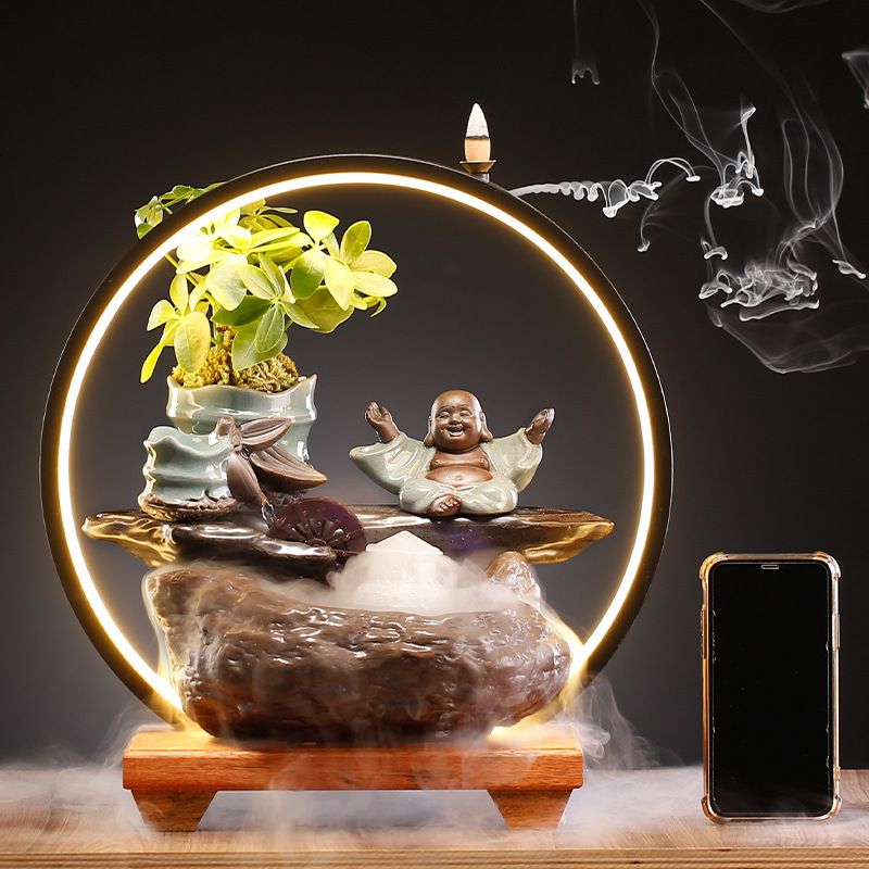 O1CN01Ggjzfl1QOTNHbj9fO_2209403871966-0-cib.jpg New Chinese Style Creative Wealth Attracting Flowing Water Fountain Ornament for Home Living Room Entrance New Year Gift - Image 1