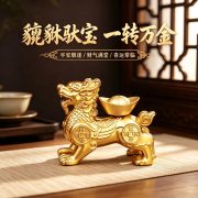 Custom Metal Medal Badge Wealth Attraction Xiu Rotation Decoration Prosperity Feng Shui Living Room Desktop Entrance Front Desk