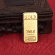 精品沙金仿金条优质手工实心金砖镇尺家居寓意摆件仿真道具小金条 - Image 4