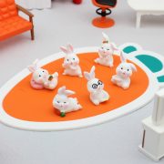 Creative Customizable Decorative Ornaments Little White Rabbit Dolls Resin Craft Vivid Desktop Car Miniatures DIY Accessories - Image 4