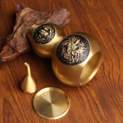 黄铜葫芦创意凤凰九紫离火家居铜器摆件八卦葫芦金属工艺品批发 - Image 3
