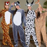 Adult Stage Performance Costume Halloween Animal Role-play Long-necked Giraffe Tiger Cow Bear Doll Costume For Men And Women - Image 2