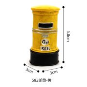 Retro Creative Gift Cartoon Home Desktop Decoration Resin Craftwork Telephone Booth Customizable Ornament Clear Shelf - Image 5