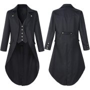 Gothic Style Adult Stage Performance Costume Black Steam Punk Victorian Era Jacket Men's Halloween Cross-Border Dress - Image 2