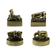 Miniature Antique-Style Bronze Stamp with Zodiac Design Custom Metal Badge Craftsmanship Collectible Miniature Jade Seal - Image 5