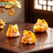 New Year Creative Wealth Attracting Mini Gold Toad Cute Figure Customizable Decorative Ornaments Desktop Miniatures DIY Accessories - Image 2