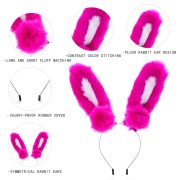 Adjustable Color Block Custom Mascot Costume Headband Halloween Role Play Rabbit Ear Cosplay Plush Hair Accessory - Image 5