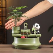 Lotus Flower Flowing Water Fountain Ornament Ceramic Home Office Desktop Decoration Chinese Style Wealth Circulation New Living Room Opening - Image 3