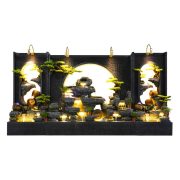 Large Water Curtain Mountain Landscape Resin Fountain Ornament for Courtyard Business Opening Wealth Attracting Decor Gift