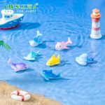 Customizable Decorative Ornaments Cute Dolphin Shark Floating Ocean Animal Figurines Fish Tank Landscape DIY Decoration Accessories