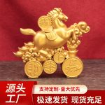 Original 2026 Year Of Horse Fortune Rotatable Metal Sculpture Customizable Wealth Bringing New Year Zodiac Ornament Souvenir