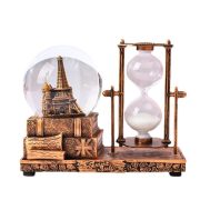 Retro Music Eiffel Tower Crystal Ball Sand Timer Customizable Decorative Ornaments Creative Office Desktop Glowing Water Ball Music Box Timer - Image 6