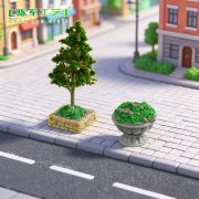 Customizable Decorative Resin Ornament Road Sign Lamp Post Mailbox Fire Hydrant Trash Can Flower Bed Road Cone Street Scene Craft Gift - Image 4
