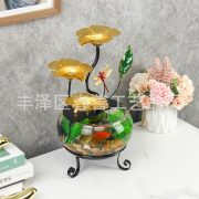 Desktop Fish Tank Water Flowing Fountain Ornament Attracting Wealth Home Living Room Office Decorative Craft Small Landscape - Image 3