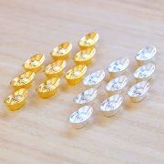 Hot Selling Mini Alloy Metal Craftwork Silver Yuanbao Electroplated Abacus Golden Bar Display Mobile Phone Case Accessory - Image 5