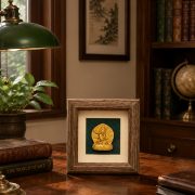 Customizable Decorative Wooden Ornaments Golden Statue Rubbing Tabletop Display for Living Room Office Ideal Gift Storage - Image 4