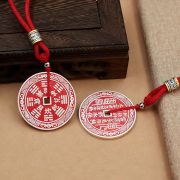 藏银山鬼花钱朱砂黑金沙吊坠黄铜山鬼花钱吊坠项链包包钥匙扣挂件 - Image 4