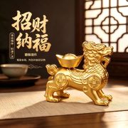 Custom Metal Medal Badge Wealth Attraction Xiu Rotation Decoration Prosperity Feng Shui Living Room Desktop Entrance Front Desk - Image 3