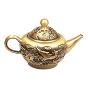 黄铜复古龙凤茶壶做旧中式茶具套装供奉用品客厅铜器观赏摆件批发 - Image 5