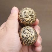 Bronze Dragon And Phoenix Handball Wenhua Health Ball Walnut Model Small Handball Handle Piece Bronze Trinket Custom Metal Medal Badge - Image 4