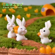 Customizable Decorative Rabbit House Resin Craft Cute Cartoon Animal Carrot Theme Micro Landscape Garden Art Ornament - Image 5