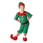 New Children's Halloween Costume Christmas Elf Performance cosplay Adult Men Women Christmas Outfit Stage Show Suit